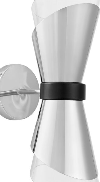 LAMPA ŚCIENNA KINKIET PODWÓJNY NOWOCZESNY CHROMOWANY FABRO W2