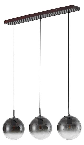 Lampa Wisząca Lucande, Veloura, ściemnialny, szary, salon, szkło, design