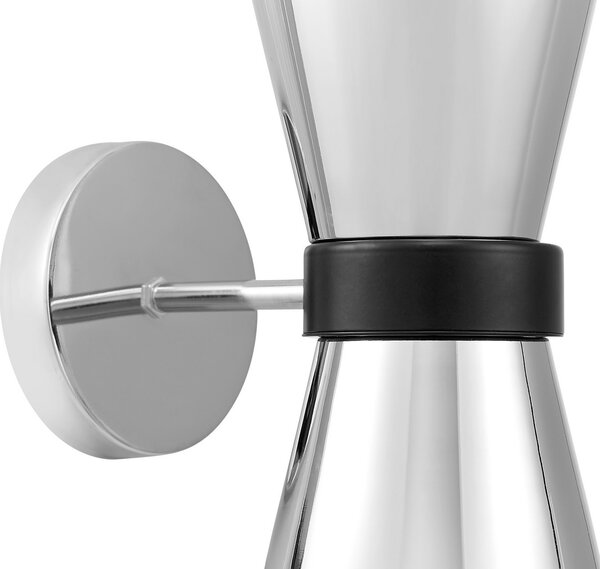 LAMPA ŚCIENNA KINKIET PODWÓJNY NOWOCZESNY CHROMOWANY FABRO W2