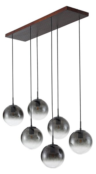Lampa Wisząca Lucande, Veloura, ściemnialny, szary, salon, szkło, design