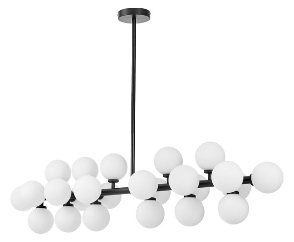 LAMPA WISZĄCA SUFITOWA NOWOCZESNA CZARNA BIAŁE KULE PETRICA 24