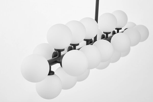 LAMPA WISZĄCA SUFITOWA NOWOCZESNA CZARNA BIAŁE KULE PETRICA 24