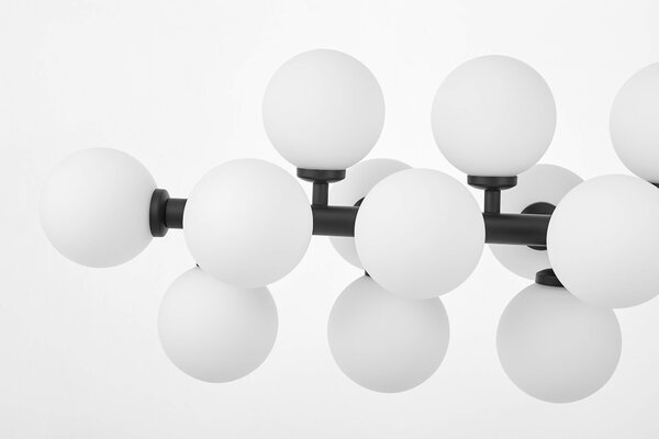 LAMPA WISZĄCA SUFITOWA NOWOCZESNA CZARNA BIAŁE KULE PETRICA 24