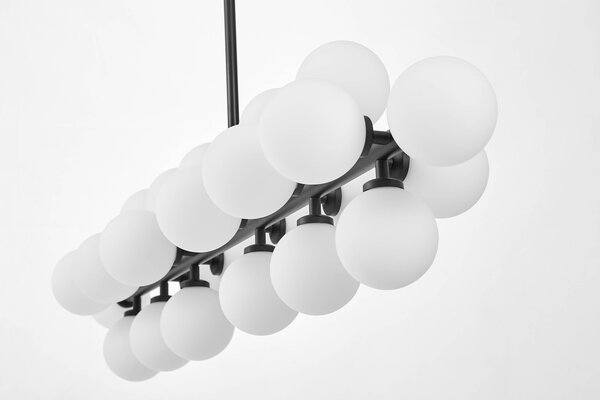LAMPA WISZĄCA SUFITOWA NOWOCZESNA CZARNA BIAŁE KULE PETRICA 24