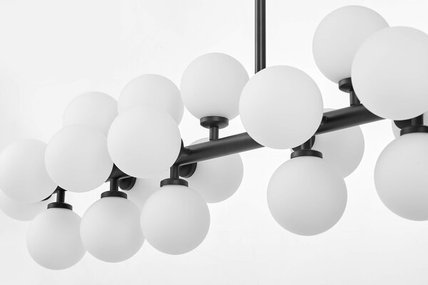 LAMPA WISZĄCA SUFITOWA NOWOCZESNA CZARNA BIAŁE KULE PETRICA 24