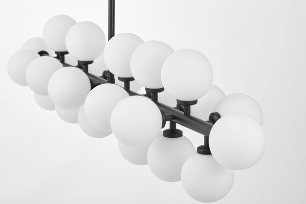 LAMPA WISZĄCA SUFITOWA NOWOCZESNA CZARNA BIAŁE KULE PETRICA 24