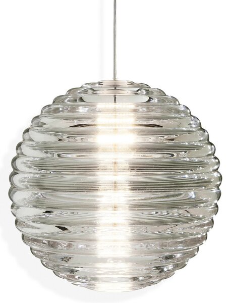 Lampa Wisząca Tom Dixon, Press Sphere, ściemnialny, transparentny, salon, szkło, design
