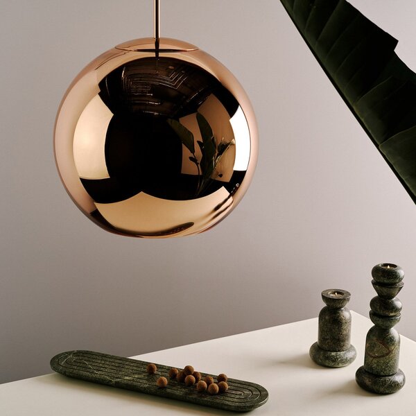 Lampa Wisząca Tom Dixon, Copper Round, ściemnialny, miedziany, salon, tworzywo sztuczne, design