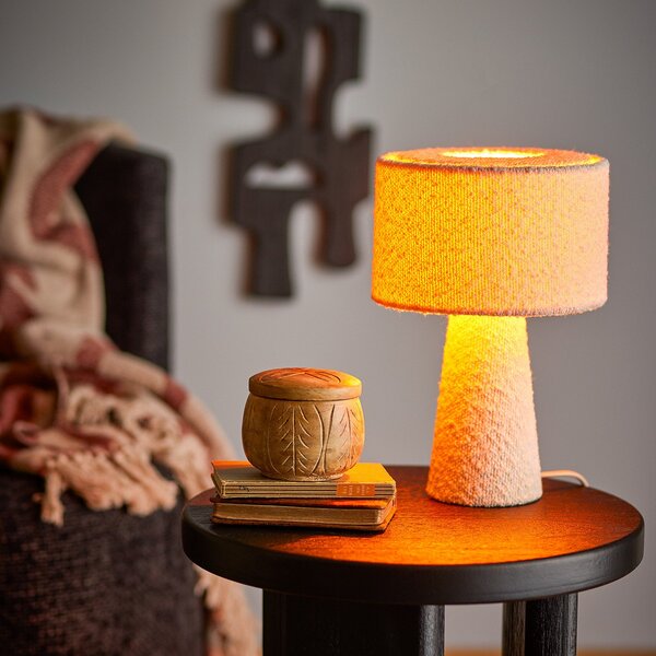 Lampa Stołowa Bloomingville, Emmie, biały, salon, tkanina | tekstylia, nowoczesny