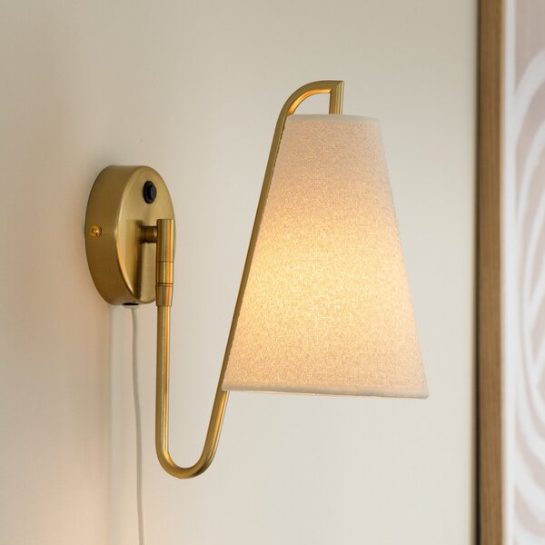 Lampa Ścienna Globen Lighting, Lou Bouclè, biały, salon, tkanina | tekstylia, design