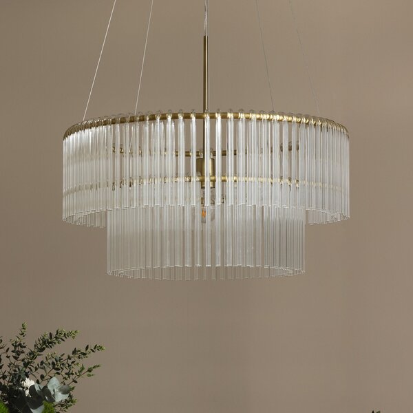 Lampa Wisząca Globen Lighting, HOOK, ściemnialny, transparentny, salon, szkło, design