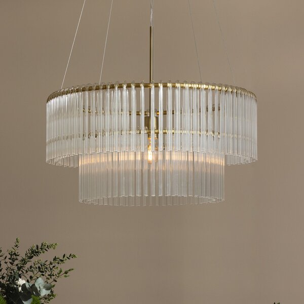 Lampa Wisząca Globen Lighting, HOOK, ściemnialny, transparentny, salon, szkło, design