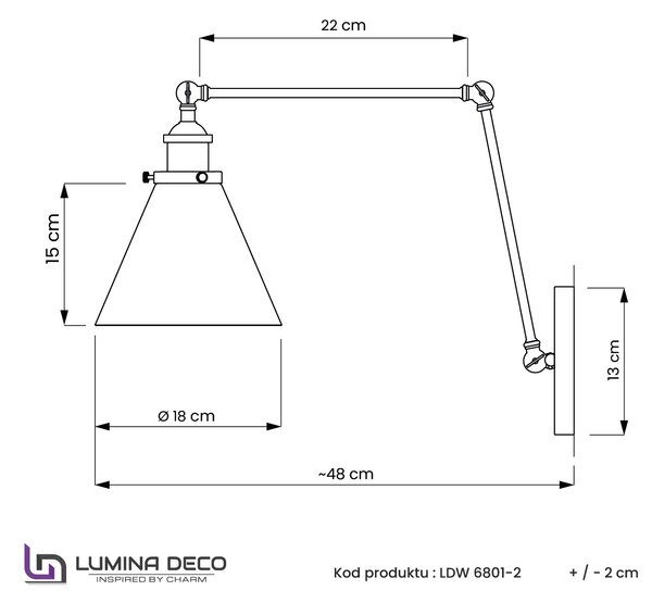 KINKIET LAMPA ŚCIENNA LOFT NUBI PRO W2