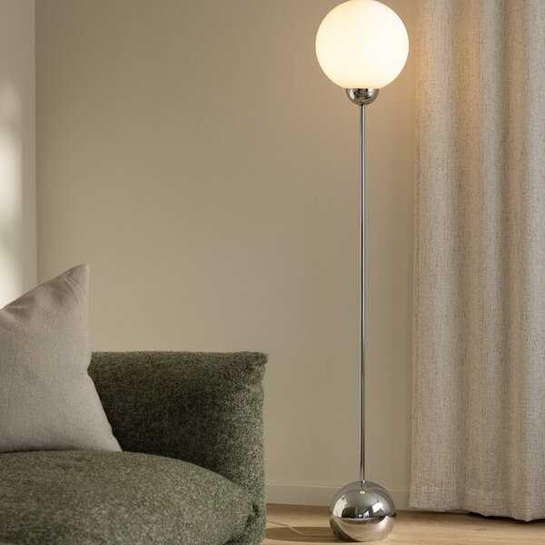 Lampa Podłogowa Globen Lighting, biały, salon, szkło, nowoczesny