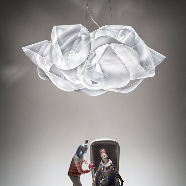 Lampa Wisząca Slamp, Fabula, ściemnialny, transparentny, salon, tworzywo sztuczne, design