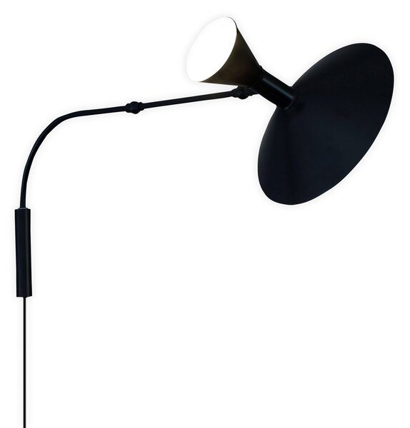 Lampa Ścienna Nemo Lighting, Lampe de Marseille, czarny, salon, metal