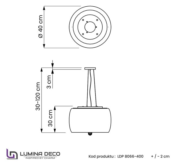 NOWOCZESNA LAMPA WISZĄCA CHROMOWANA TOSSO D40