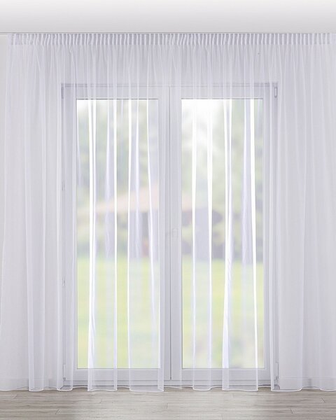 Firana na taśmie kolor biały tkanina półprzezroczysta