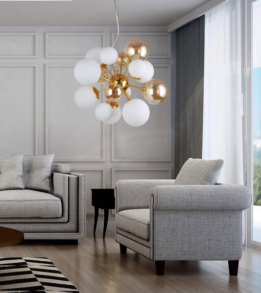 LAMPA WISZĄCA NOWOCZESNA ZŁOTA GALAKSIDA W10