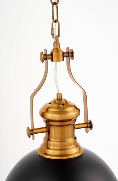 LAMPA WISZĄCA INDUSTRIALNA LOFT CZARNO-MOSIĘŻNA ETTORE