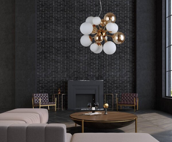 LAMPA WISZĄCA NOWOCZESNA ZŁOTA GALAKSIDA W10