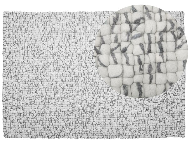 Dywan wełniany prostokątny 160 x 230 cm kulki filcowe jasnoszary Amdo Beliani