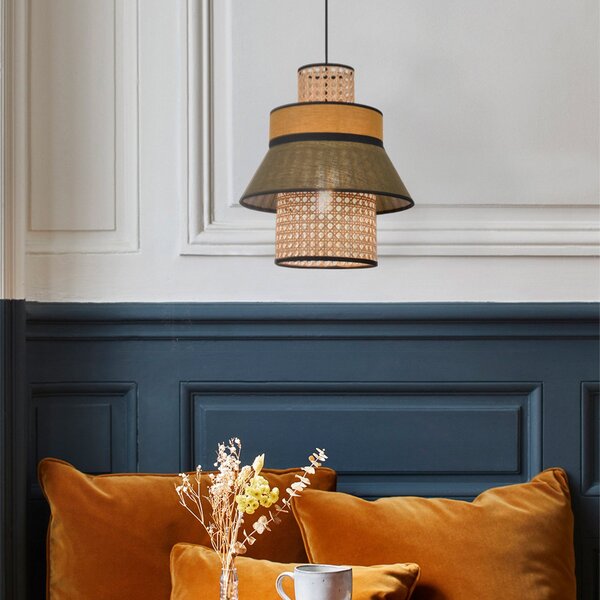 Lampa Wisząca MARKET SET, Singapour XML, ściemnialny, zielony, salon, tkanina | tekstylia, design
