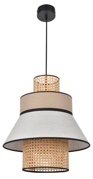 Lampa Wisząca MARKET SET, Singapour ML, ściemnialny, beżowy, salon, tkanina | tekstylia, design