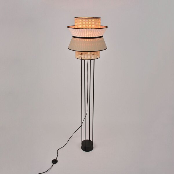 Lampa Podłogowa MARKET SET, Singapour DBL, beżowy, salon, drewno, design
