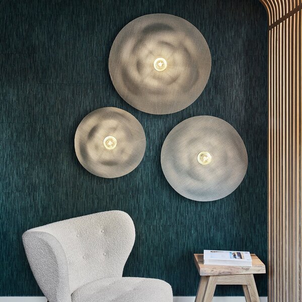 Lampa Ścienna MARKET SET, Rivage L, ściemnialny, beżowy, salon, tkanina | tekstylia, design