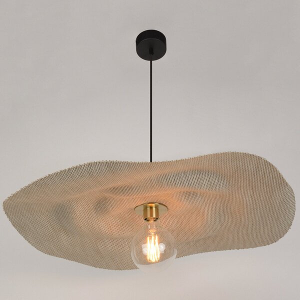Lampa Wisząca MARKET SET, Rivage L, ściemnialny, beżowy, salon, tkanina | tekstylia, design