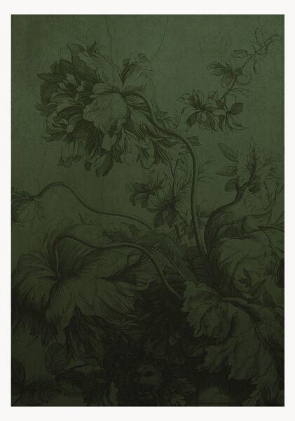 Tapeta Gradient Flowers Green