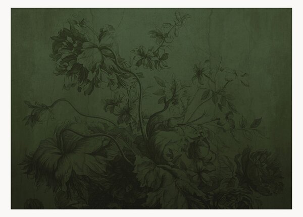 Tapeta Gradient Flowers Green