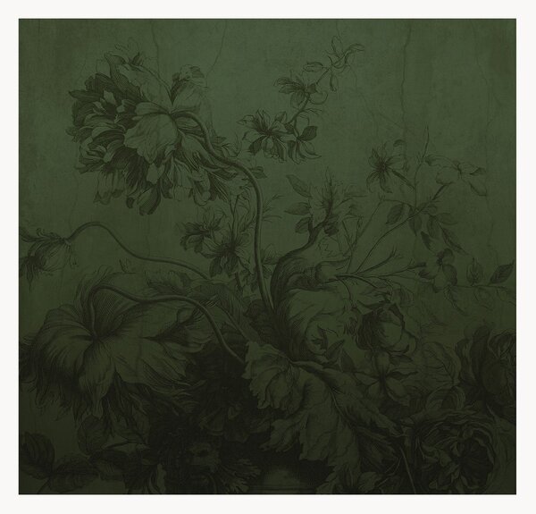 Tapeta Gradient Flowers Green
