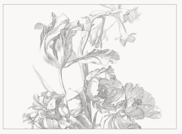 Tapeta Engraved Flowers