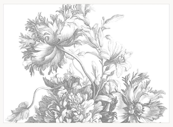 Tapeta Engraved Flowers