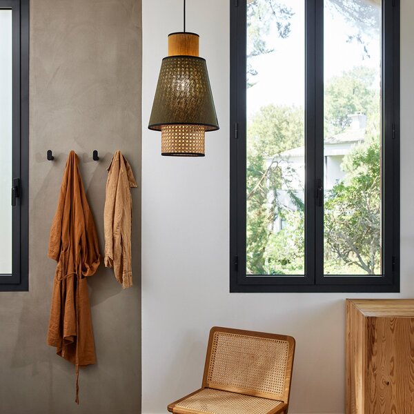 Lampa Wisząca MARKET SET, Singapour S, ściemnialny, zielony, salon, tkanina | tekstylia, design