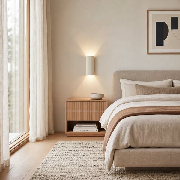 Lampa Ścienna Lindby, Colja, ściemnialny, beżowy, salon, gips | glina