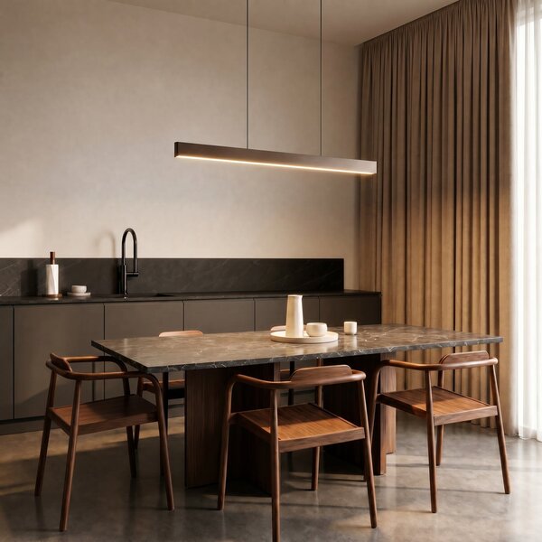 Lampa Wisząca Lucande, Mylosh, ściemnialny, brąz rdzawy, kuchnia, aluminium, nowoczesny