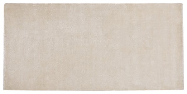 Nowoczesny dywan z wiskozy krótkie włosie prostokątny 80 x 150 cm jasnobeżowy Gesi Beliani