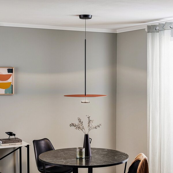 Lampa Wisząca Vibia, Flat, ściemnialny, pomarańczowy, salon, metal, nowoczesny