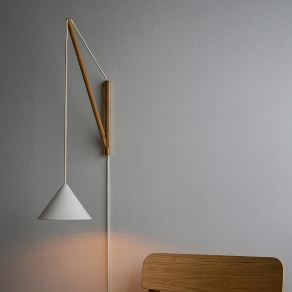 Lampa Ścienna Moebe, drewniany, salon, drewno, nowoczesny