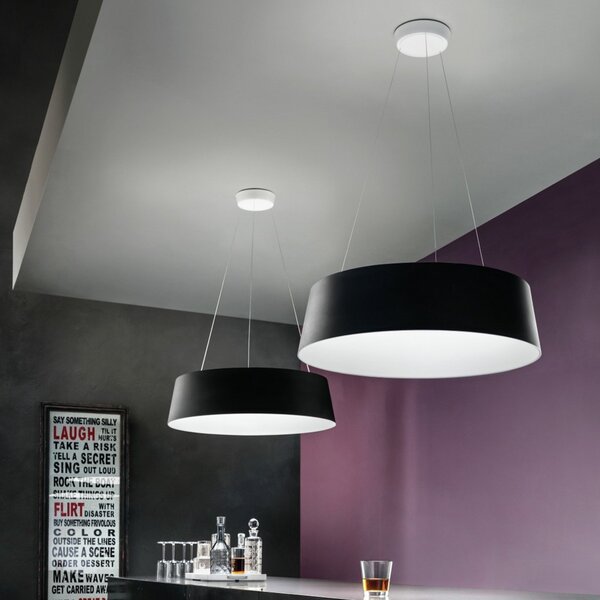Lampa Wisząca Stilnovo, Oxygen, ściemnialny, czarny, salon, tworzywo sztuczne, design