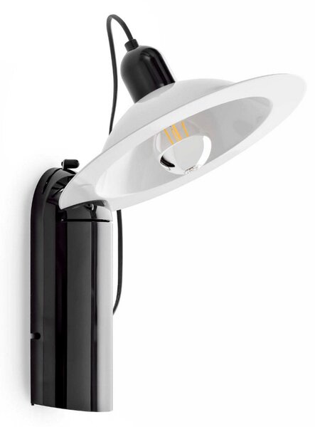Lampa Ścienna Stilnovo, Lampiatta, czarny, salon, tworzywo sztuczne, design
