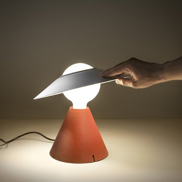 Lampa Stołowa Stilnovo, Fante, czerwony, salon, tworzywo sztuczne, design