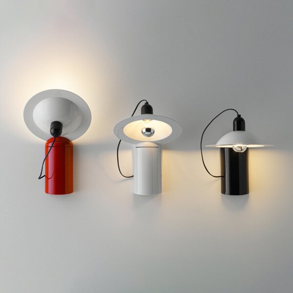 Lampa Ścienna Stilnovo, Lampiatta, czarny, salon, tworzywo sztuczne, design