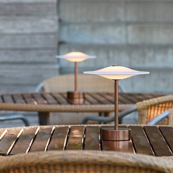 Zewnętrzna Lampa Piet Hein, ściemnialny, antyczny mosiądz, balkon, aluminium, design