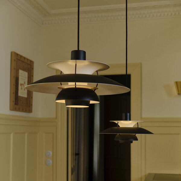 Lampa Wisząca Louis Poulsen, PH 5 500, ściemnialny, czarny, salon, metal, nowoczesny