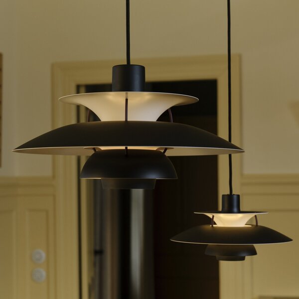 Lampa Wisząca Louis Poulsen, PH 5 300, ściemnialny, czarny, salon, metal, nowoczesny