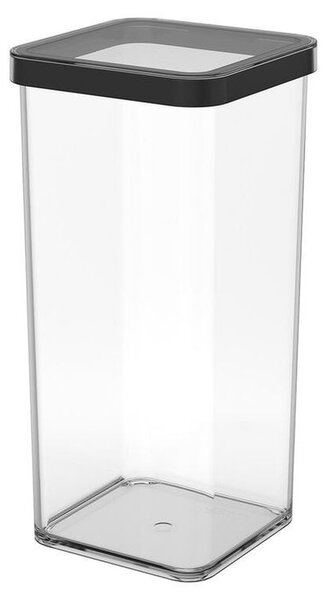 Kwadratowy plastikowy pojemnik na żywność LOFT czarny 1,5 l